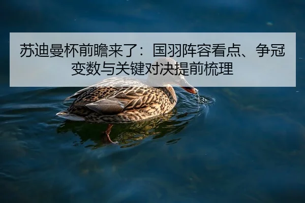 苏迪曼杯前瞻来了：国羽阵容看点、争冠变数与关键对决提前梳理